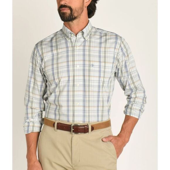 Duck Head Onslow Sport Shirt Button Down Light Blue Plaid XXL NWT